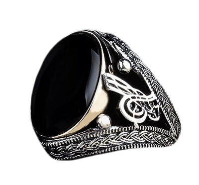 Silver Sterling Ring with Onyx Stone