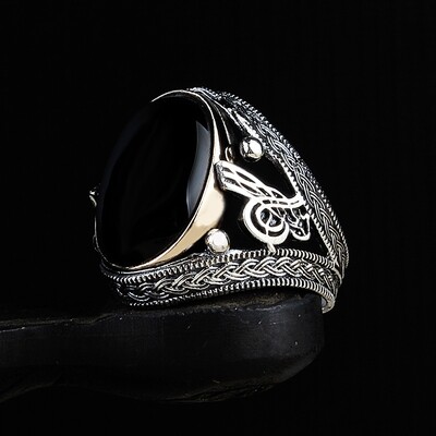 Silver Sterling Ring with Onyx Stone