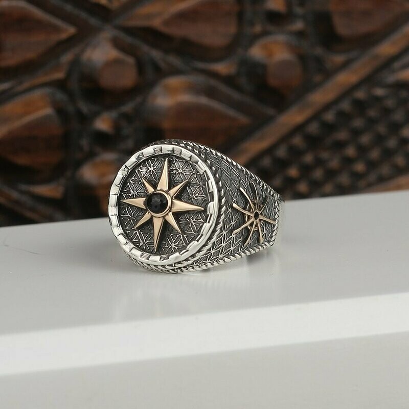 Ring Star sign with small crystal stone.