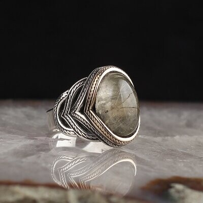 Pure 925 Silver Sterling Ring with Yamani Aqeeq Agate Stone