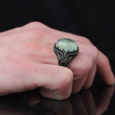 Silver Sterling Ring with Jade Gemstone