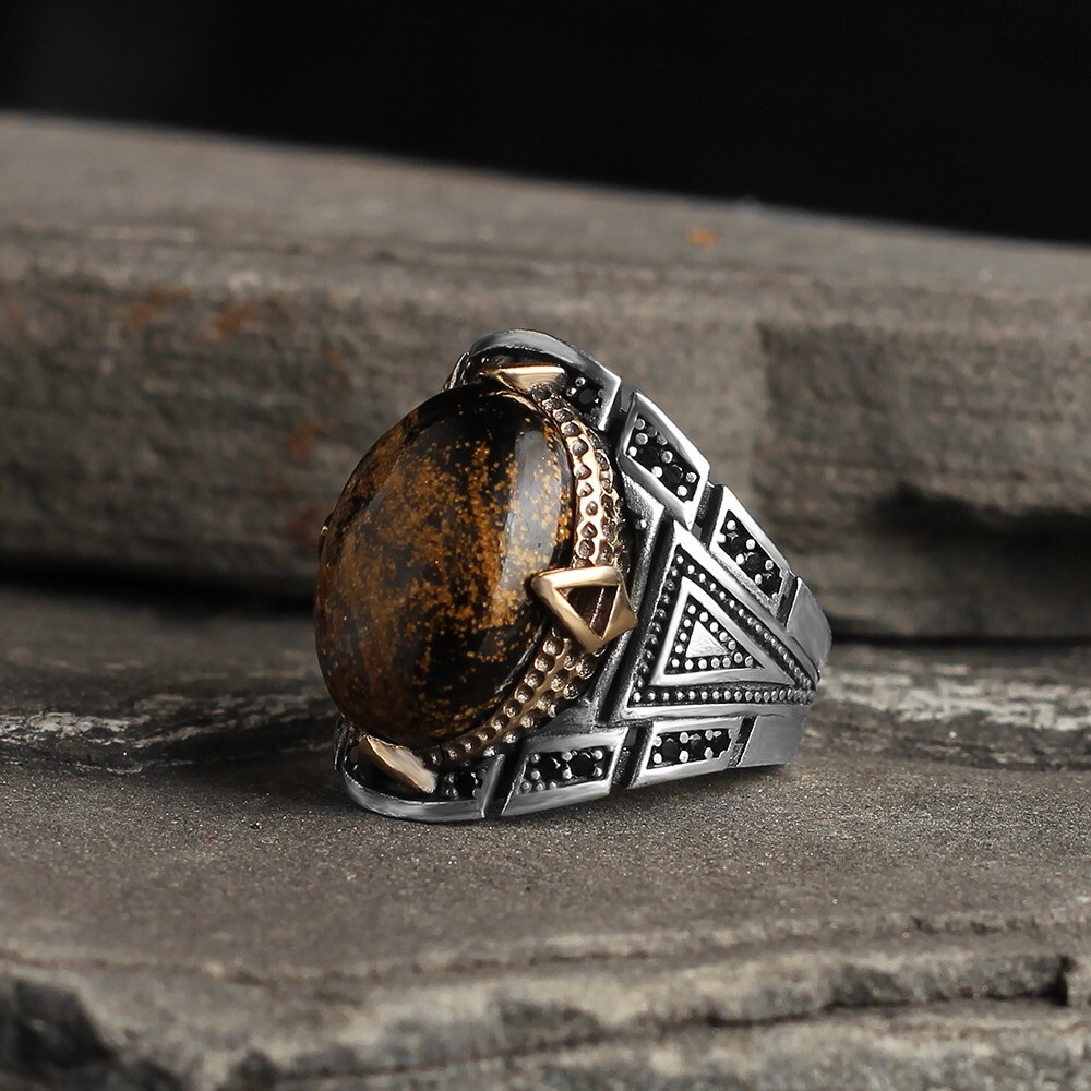 Silver Sterling Ring with Pietersite Gemstone
