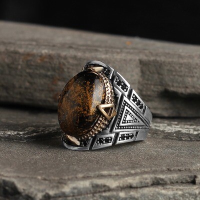 Silver Sterling Ring with Pietersite Gemstone