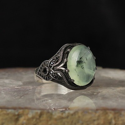 Silver Sterling Ring with Jade Gemstone