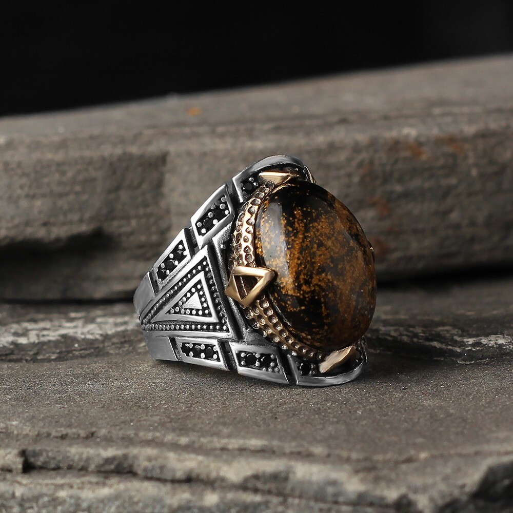Silver Sterling Ring with Pietersite Gemstone