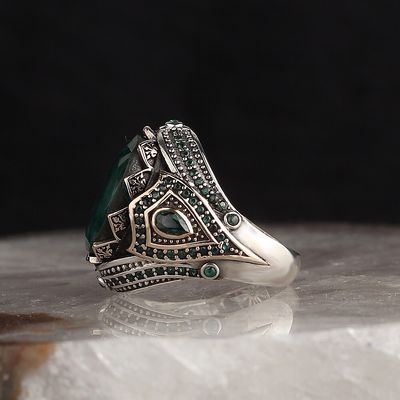 Handmade Men’s 925 Sterling Silver Tourmaline Ring – bold, elegant, and perfect for 2026
