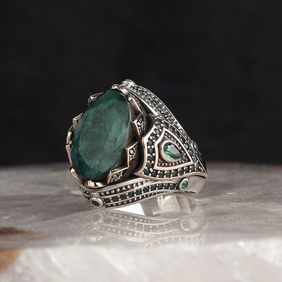 Handmade Men’s 925 Sterling Silver Tourmaline Ring – bold, elegant, and perfect for 2025