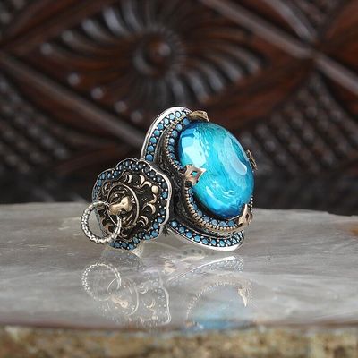 2025 Men’s 925 Sterling Silver Zircon Ring – Handmade Stone | THESILVER