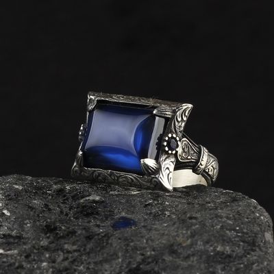 Men’s Handmade 925 Sterling Silver Antique‑Shape Ring