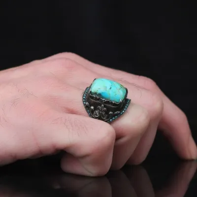 Handmade 925 Silver Men's Ring | Turquoise Gemstone | Thesilver 2026