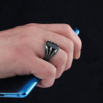 Wedding Men silver ring Handmade Pure 925 SILVER men Ring Onyx stone