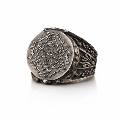 David star silver ring HandMade Men pure 925 Silver seal of king solomon