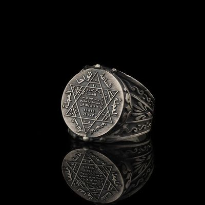 David star silver ring HandMade Men pure 925 Silver seal of king solomon