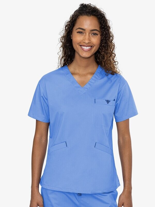 8403 - Signature V-neck 3 Pocket Top