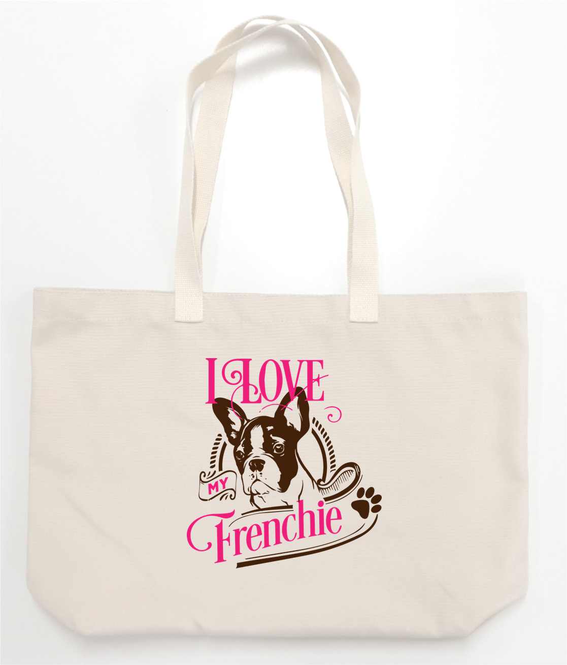 I love my frenchie tote bag