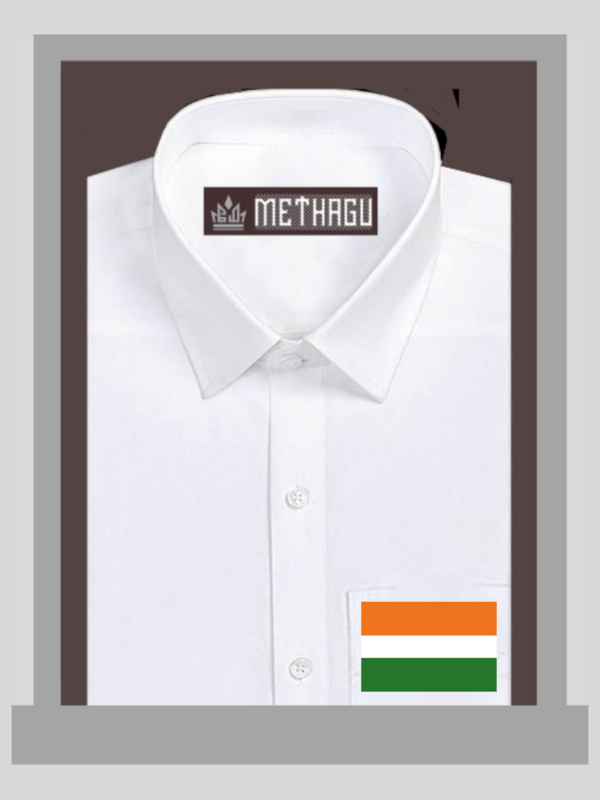 Methagu Men&#39;s White Cotton Party Flag Shirts