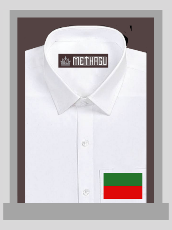 Methagu Men&#39;s White Cotton Party Flag Shirts