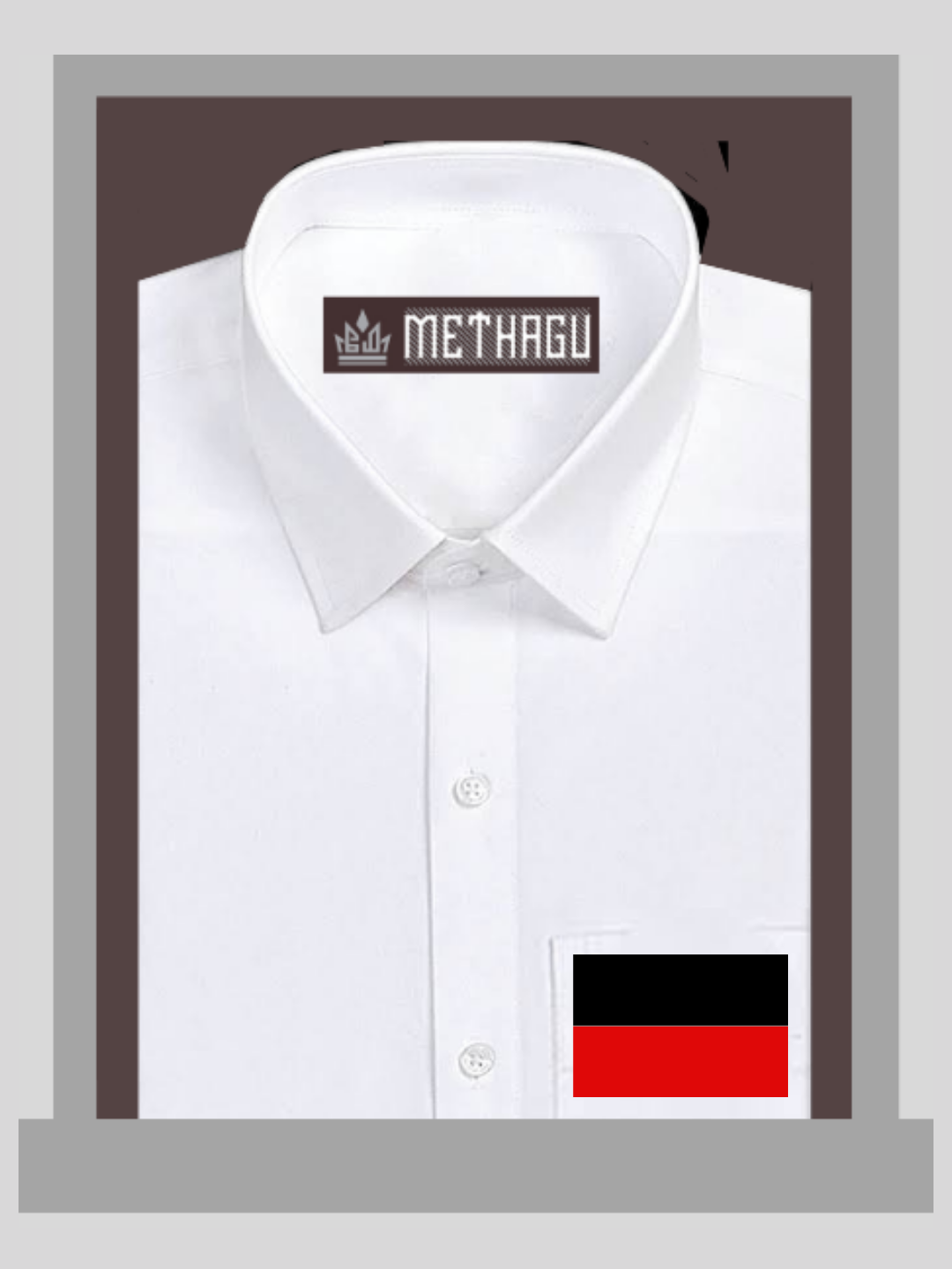 Methagu Men&#39;s White Cotton Party Flag Shirts