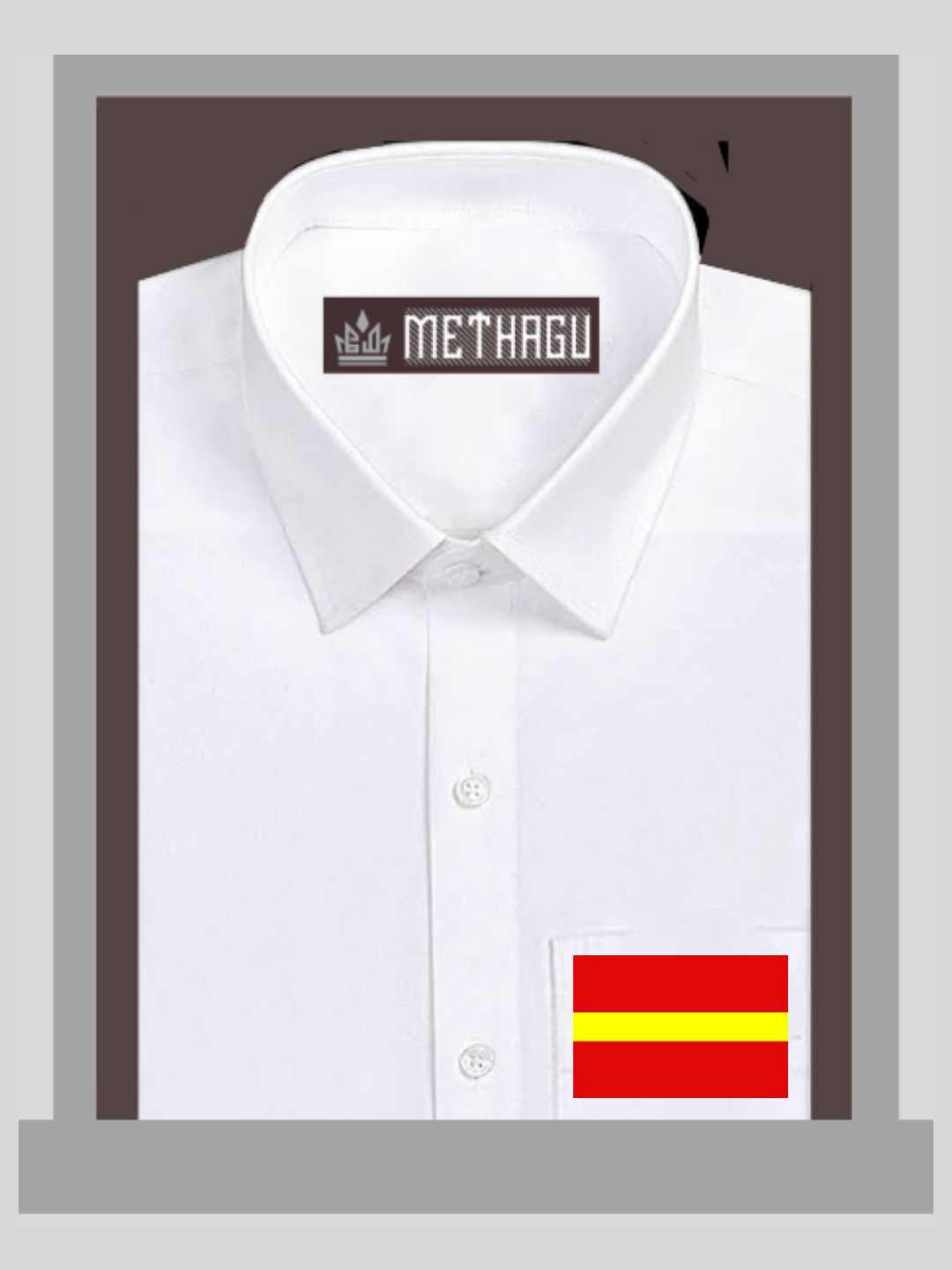 Methagu Men&#39;s White Cotton Party Flag Shirts