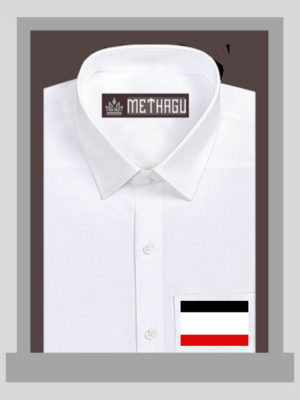 Methagu Men&#39;s White Cotton Party Flag Shirts