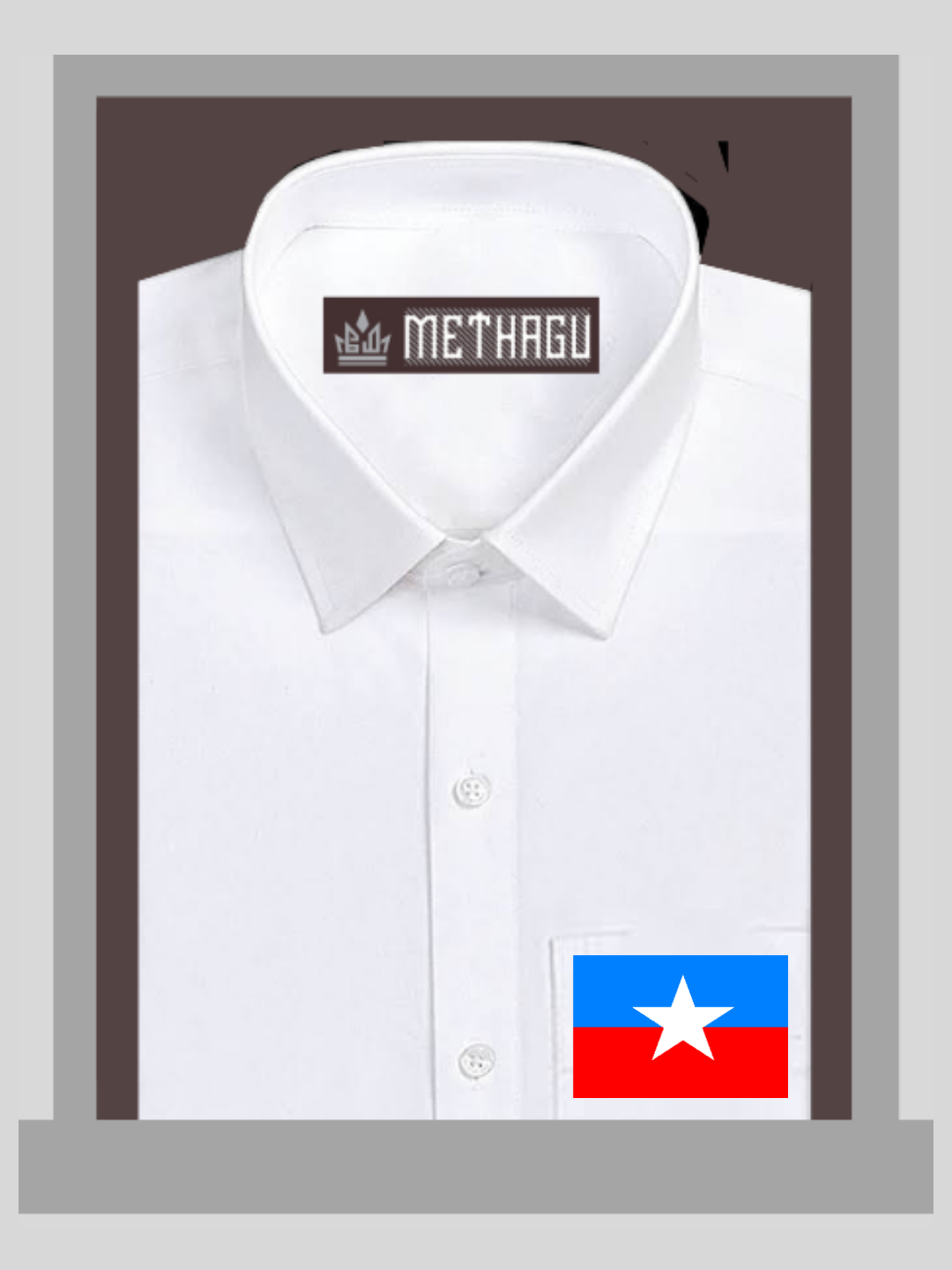 Methagu Men&#39;s White Cotton Party Flag Shirts