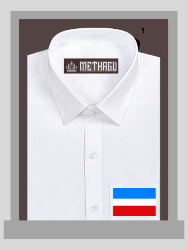 Methagu Men&#39;s White Cotton Party Flag Shirts
