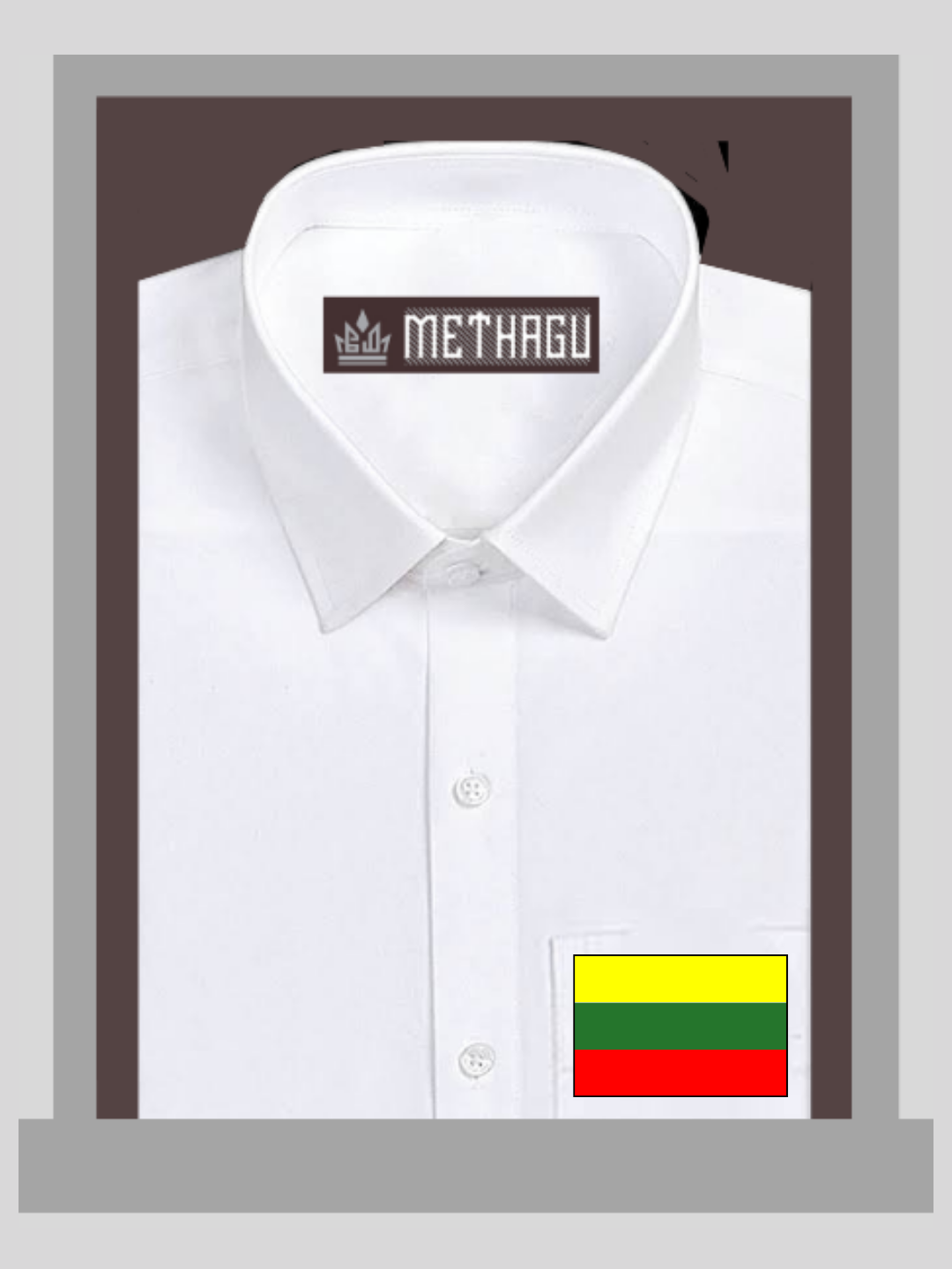 Methagu Men&#39;s White Cotton Party Flag Shirts