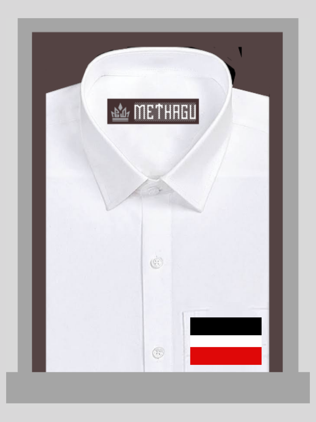 Methagu Men&#39;s White Cotton Party Flag Shirts