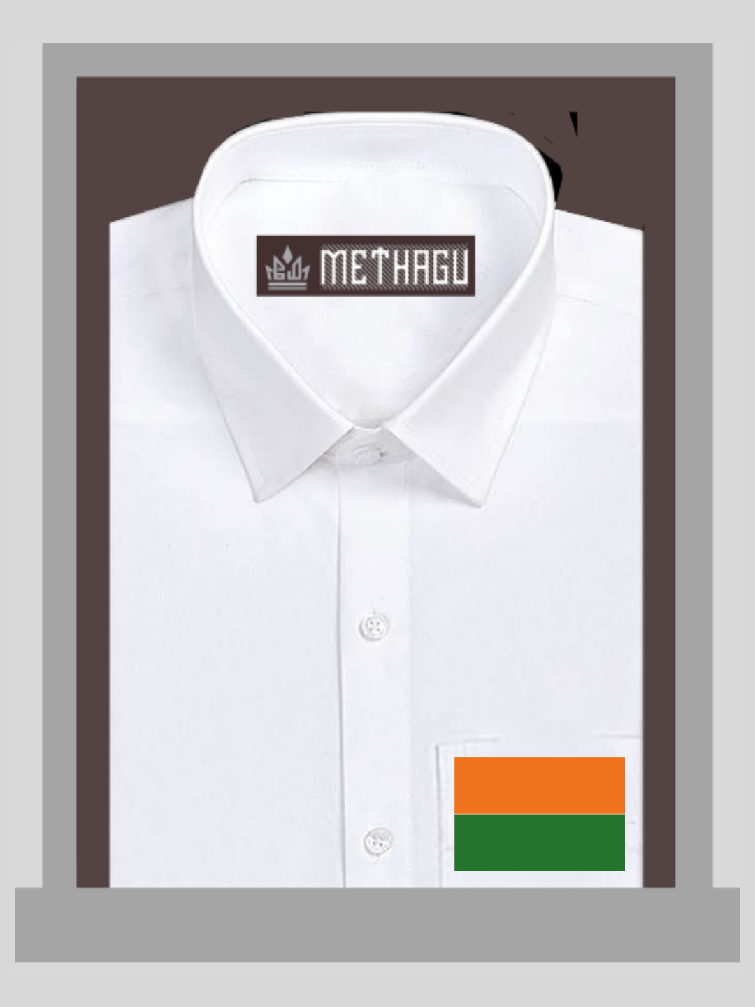 Methagu Men&#39;s White Cotton Party Flag Shirts