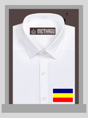 Methagu Men&#39;s White Cotton Party Flag Shirts