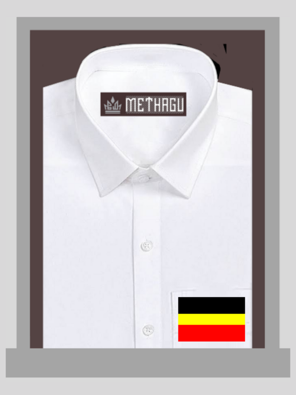 Methagu Men&#39;s White Cotton Party Flag Shirts