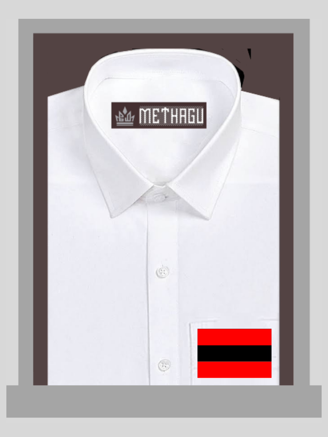 Methagu Men&#39;s White Cotton Party Flag Shirts