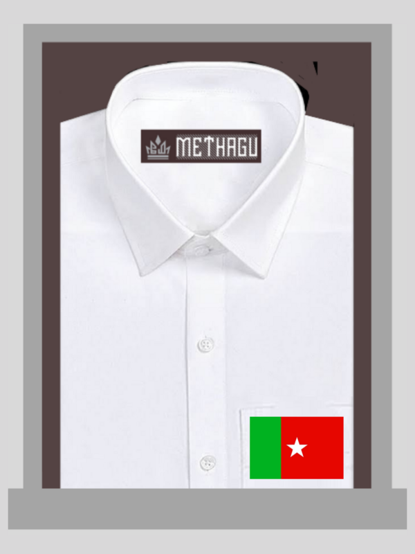 Methagu Men&#39;s White Cotton Party Flag Shirts