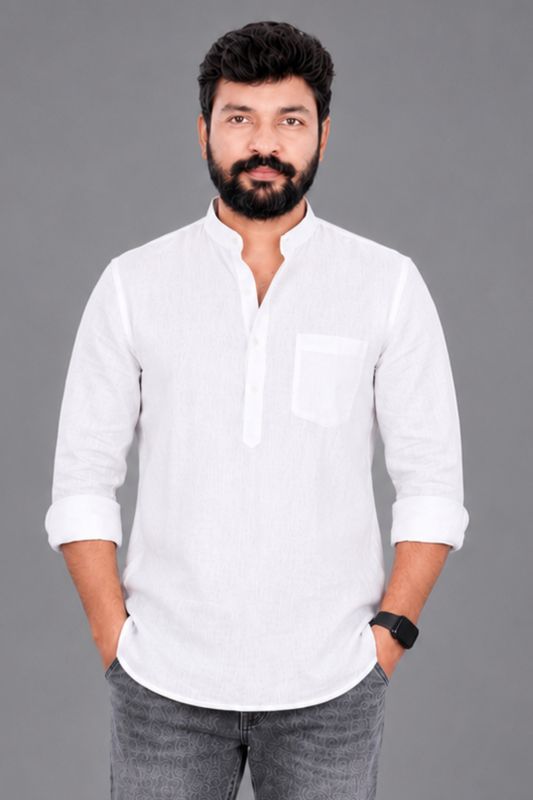 Methagu Men's White Full Sleeve Youngful Leader Shirt