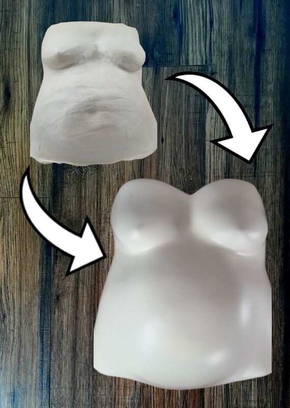 Set Gipsabdruck Babybauch - Rohling - glatt