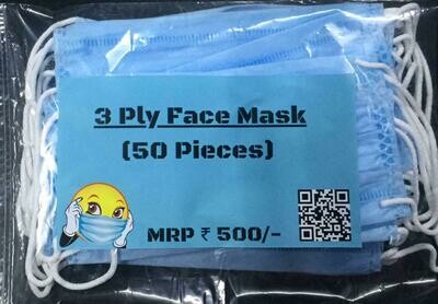 3 Layer - 3 ply  Mask ( Pack of 50 Pcs)