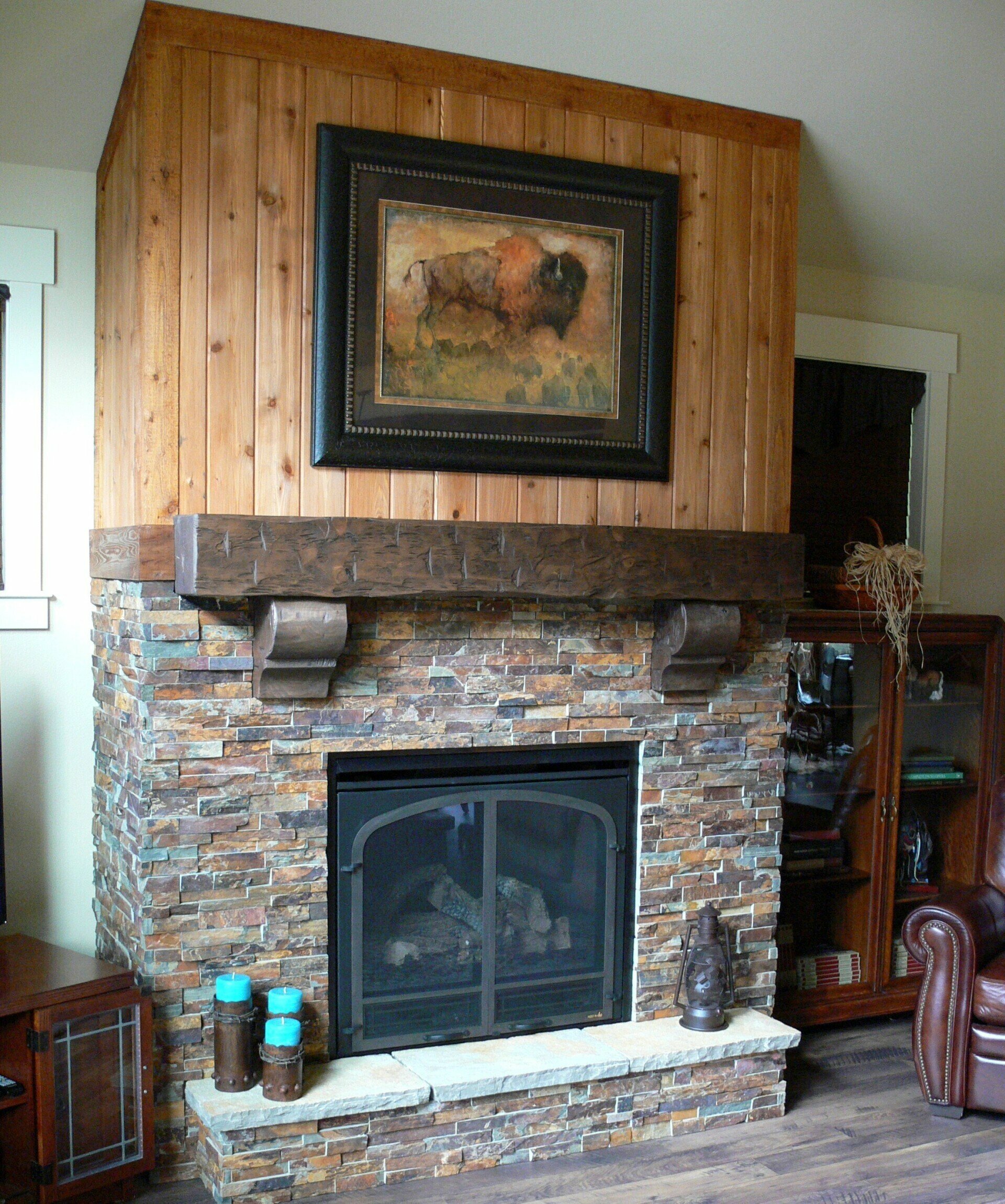 Hand-Hewn Fireplace Mantel – 6 inches X 8 inches