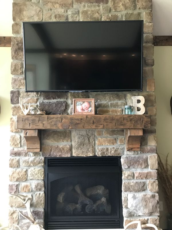 Hand-Hewn Fireplace Mantel – 6 inches X 8 inches Hand-Hewn Fireplace Mantel – 6 inches X 8 inches