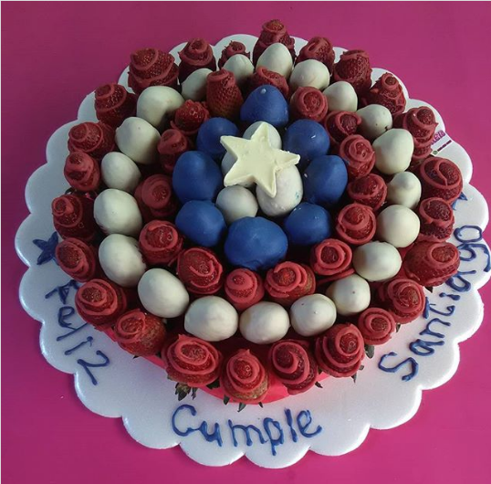 Arreglos de Frutas en forma de escudo de Capitán América