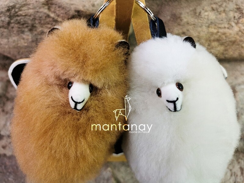 Handmade Alpaca Fur Keychain | Extremely Soft Stuffed Keychain | Made by Peruvian Artisans