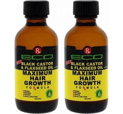 Eco Style Maximum Hair Growth Oil - Black Castor And Flaxseed