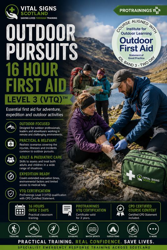 Outdoor Pursuits 16 Hour First Aid Level 3 (VTQ)