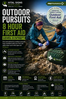 Outdoor Pursuits 8 Hour First Aid Level 3 (VTQ) Outdoor Pursuits 8 Hour First Aid Level 3 (VTQ)