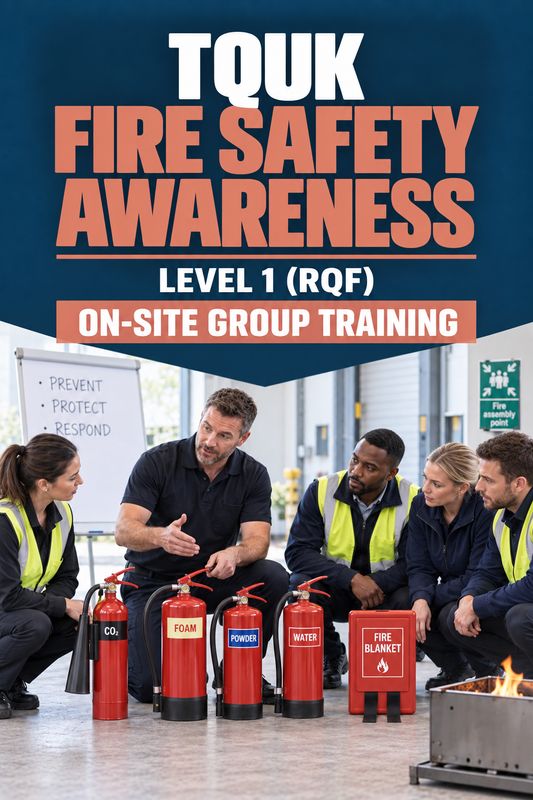 On-Site Training: TQUK Level 1 Award in Principles of Fire Safety Awareness (RQF)