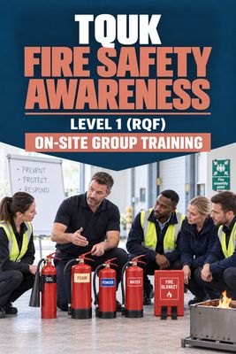 On-Site Training: TQUK Level 1 Award in Principles of Fire Safety Awareness (RQF) On-Site Training: TQUK Level 1 Award in Principles of Fire Safety Awareness (RQF)