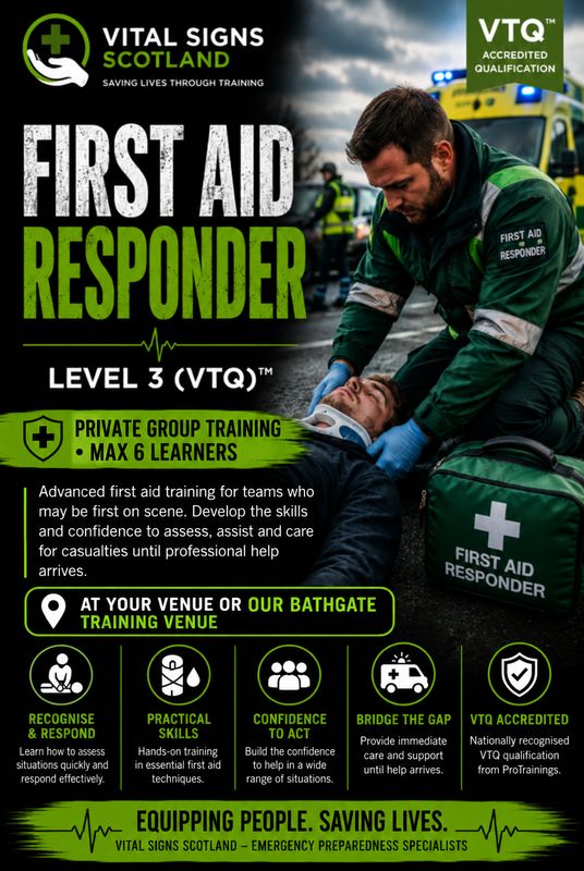 On-Site & Group Training: ProTrainings First Aid Responder Level 3 (VTQ)™ On-Site & Group Training: ProTrainings First Aid Responder Level 3 (VTQ)™