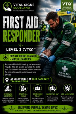 On-Site & Group Training: ProTrainings First Aid Responder Level 3 (VTQ)™ On-Site & Group Training: ProTrainings First Aid Responder Level 3 (VTQ)™