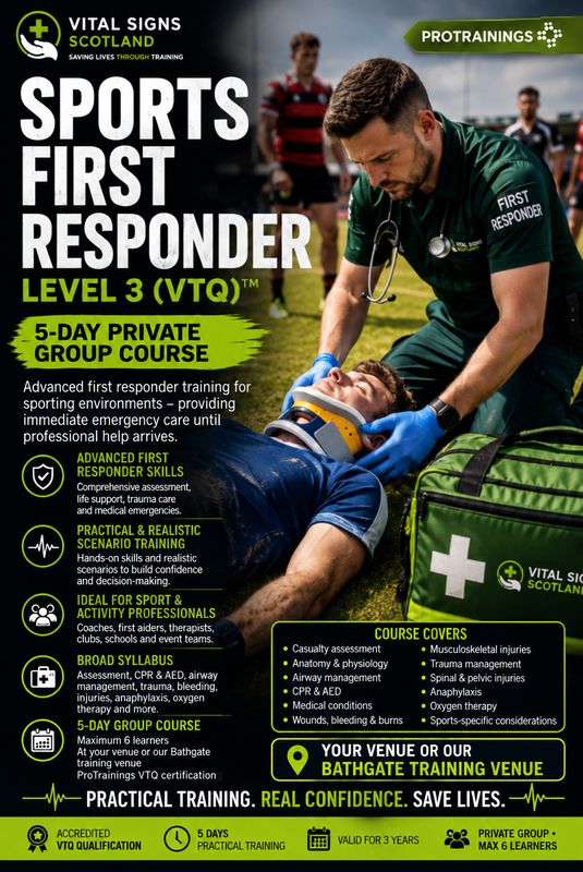 On-Site & Group Training: Sports First Responder Level 3 (VTQ)™ On-Site & Group Training: Sports First Responder Level 3 (VTQ)™
