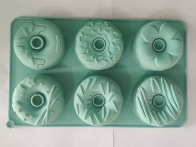 Donut shape Silicon Mould(SB31) (6 cavity)(100 gm)(7.5cm*7.5 cm*5.5 cm)