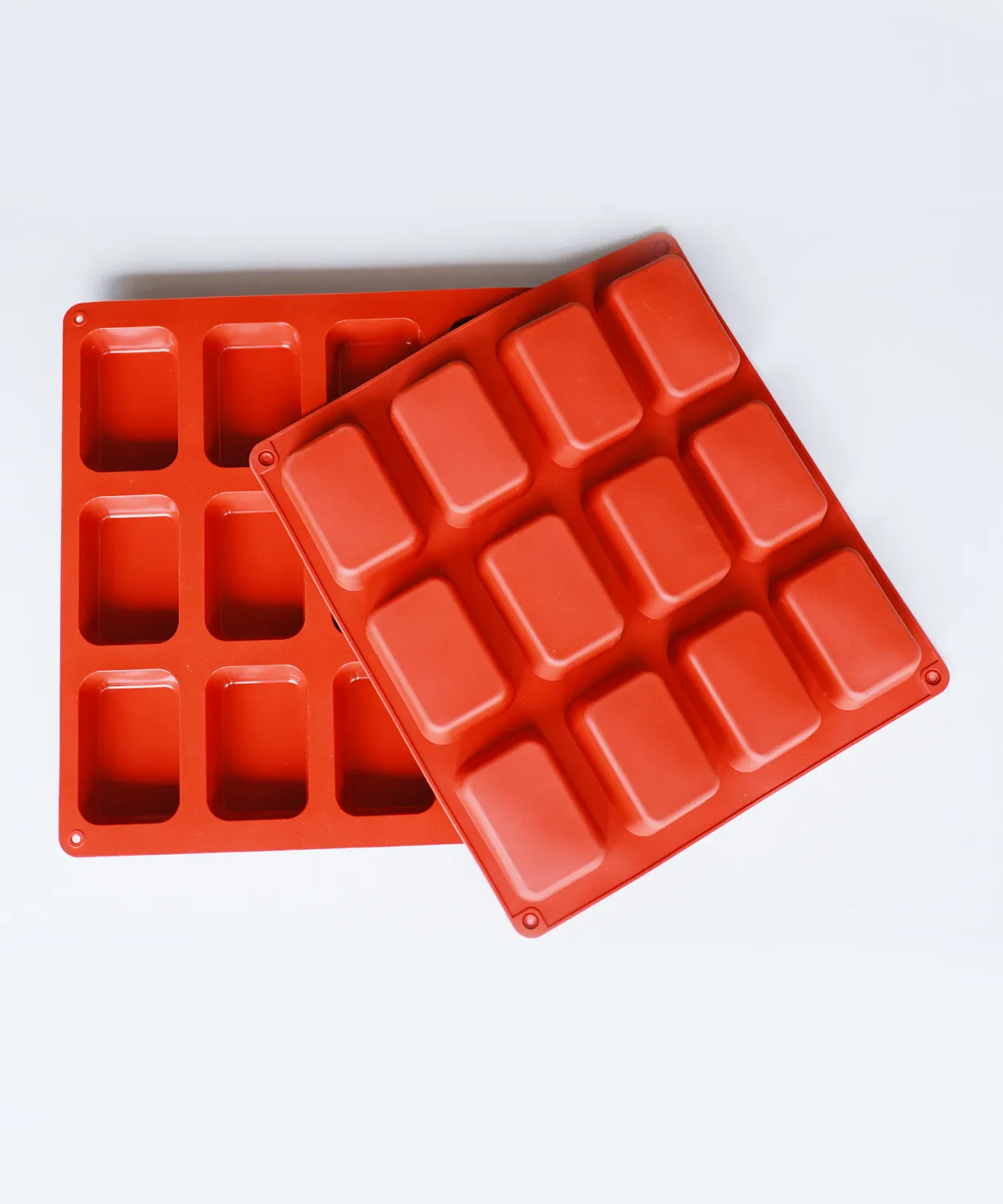 Rectangle Silicon Soap Mould (SB01) (12 cavity)(60-65 gms)(7.15cm*5 cm *2.30 cm)